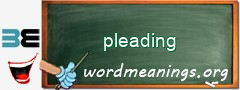 WordMeaning blackboard for pleading